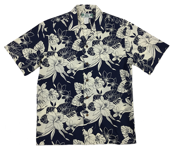 Monstera Orchid Navy – Two Palms Aloha Wear Manufacturer