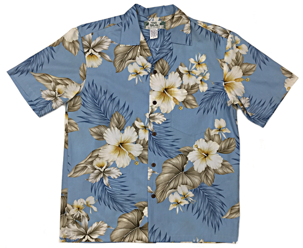 Hibiscus Trend Light Blue – Two Palms Aloha Wear Manufacturer