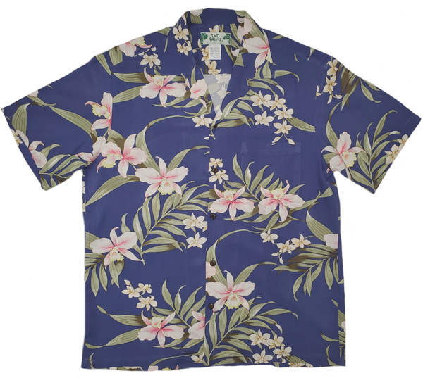 Pali Orchid in Blue – Two Palms Aloha Wear Manufacturer